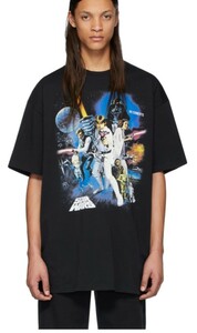 VETEMENTS STAR WARS Edition ブラック ムービー ポスター サイズ S ヴェトモン ベトモン スターウォーズ Tシャツ 黒 Tee