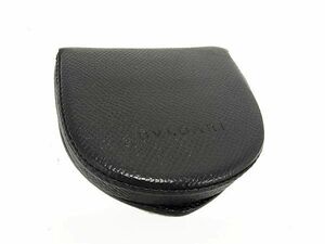 1円 ■美品■ BVLGARI ブルガリ レザー コインケース コインパース 小銭入れ メンズ ブラック系 AW7905