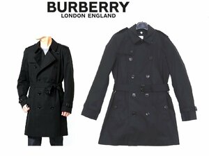 28万新品◆52=XL◆バーバリージャパン◆BURBERRY 肩章付き正統派コットントレンチコート『Britton』黒 1円