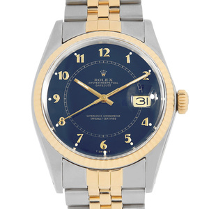 ロレックス デイトジャスト 16013 ブルー ステラボイラーゲージ アラビア 84番 中古 メンズ 腕時計