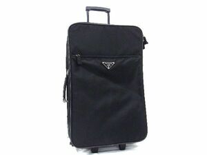 1円 PRADA プラダ テスートナイロン 2輪 キャリーケース スーツケース キャリーバッグ トラベルバッグ 旅行かばん ブラック系 EA2205