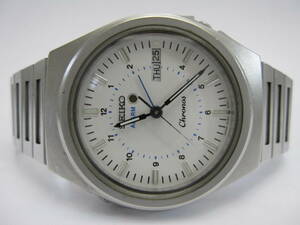 【YT-B39-10】SEIKO/セイコー 5C23-6000 Chronos、クロノス ALARM 3針デイデイトQZ 白文字盤 稼働品