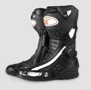 SALE！ツーリングブーツ メンズ オフロード レーシング プロテクター バイク用靴 ライディングシューズ モトクロス 黒・43サイズ：265mm