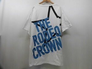 RODEO CROWNS ロデオクラウンズ バックロゴプリント ロングTシャツ 半袖 トップス 丸首 ホワイト 白 レディース サイズFREE フリーサイズ