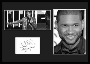 10種類!Usher/アッシャー/R&B/POP/サインプリント&証明書付きフレーム/BW/モノクロ/ディスプレイ (4-3W)