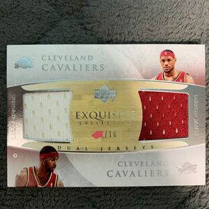 高級 06 UD EXQUISITE COLLECTION LEBRON HUGHES DUAL JERSEYS 10枚限定