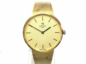 稼働品 MONBIJOU モンビジュ I180404A-90 スイス製 自動巻き メンズ腕時計 ゴールドカラー文字盤 Y12-27-A★