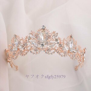 A858I☆新品人気 ヘッドドレス ブライダル クリスタル王冠 バロック調 ウエディング ヘッドジュエリー アクセサリー 姫様 誕生日B