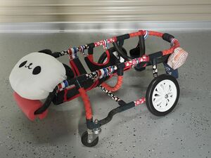 送料無料 新品同様 美品 中古 犬用 車いす 車椅子 車イス コーギー用[9~11kg 4輪車 歩行器 歩行補助器 リハビリ カート 老犬 中型犬 介護]