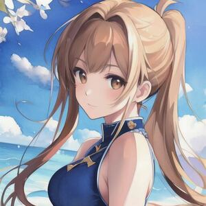 オリジナル 可愛い 女の子 少女 ファンアート イラスト 水彩画紙 49