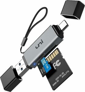 SDカードリーダー USB 3.0 uniAccessories Type-C 2-in-1カードリーダー SD/TF同時読み書き OTG対応 高速転送 iMac、PC、Windows11、