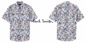 美品 Paul Smith COLLECTIONポールスミス コレクション パリジャンフローラル プリントシャツL/花柄 半袖シャツ/メンズ/104389 898SN日本製