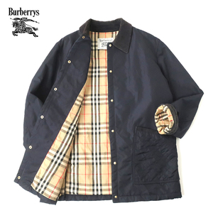 バーバリー Burberrys ナイロンシェル スナップブルゾン　ネイビー×ノバチェック 42