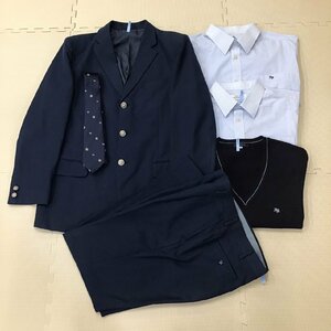 OT741-5 (中古) 栃木県 宇都宮北高校 男子学生服 6点セット /180A/3L/W79/ブレザー/セーター/シャツ/ズボン/ネクタイ/冬用/学生服/卒業生品