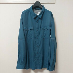 コロンビア Colombia ブルー US古着 大きいサイズ 長袖 半袖 フィッシングシャツ メンズUS XL位 05E2804mel