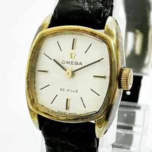 04108 オメガ OMEGA 稼働品 デビル DE VILLE レディース 腕時計 手巻き ゴールドカラー アンティーク ヴィンテージ