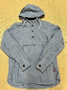 エーグル　AIGLE フードつきシャンブレーシャツ S イカリマーク Hooded SHIRT Supreme DENIM ネルシャツ