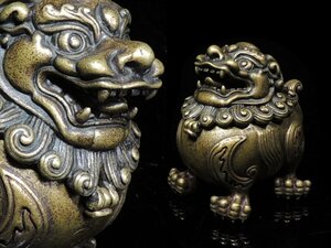 ◆中国古玩・古銅・獅子・香炉・置物・唐物・高さ5.3㌢◆a156