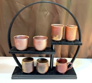 ■47 備前焼 湯呑み/珈琲カップ 多作家 7点まとめ 茶器