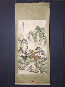 ◆古寳堂◆中国書画『清代画家黄山寿・山水画・四尺中堂画・宣紙』肉筆紙本・掛け軸・書画立軸・中国美術・コレクター必見