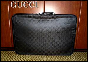 GUCCI 大型トラベル トランクバッグ グッチ 旅行 鞄 GG 茶色 BAG