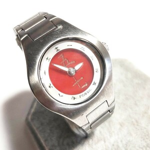 動作品 FOSSIL フォッシル BIGTIC 漢字 レッド レディース腕時計 アナログデジタルアナデジ クォーツ 動作品 稼働品 n061
