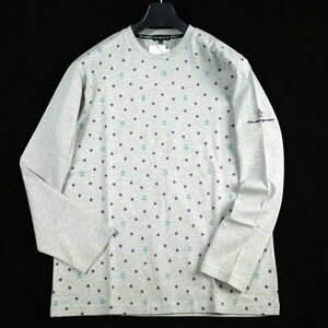 新品1円～★Munsingwear マンシングウェア メンズ 長袖 クルーネック ロゴ 長袖カットソー スウェット L グレー◆7253◆