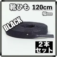 靴紐 シューレース 黒 120 cm スニーカー 運動靴 2本 セット 強い
