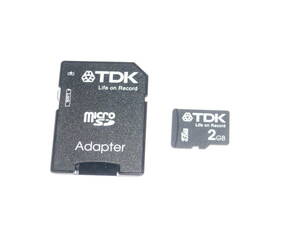 動作保証！送料無料！TDK microSD SDカード 2GB SDアダプター付