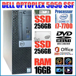 ★OPTIPLEX 5050★4コア8スレッドi7-7700【1st SSD 256GB】【2nd SSD 256GB】【メモリ 16GB】DVDスーパーマルチ/Ei-Fi/Office2021Pro★B-59