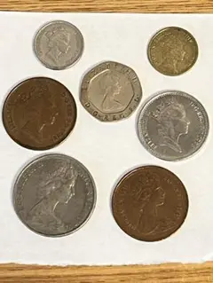 【古錢】★イギリス   レア硬貨　ヴィンテージコイン(1971ー1996)7枚組