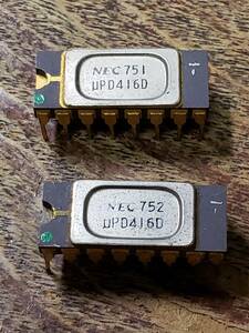16K ダイナミック MOS RAM μPD416D 2個セット　NEC751　NEC752　集積回路メモリ　動作未確認　まとめ取引歓迎　