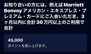 【匿名でご紹介】Marriott Bonvoy マリオットボンヴォイ　アメリカンエキスプレス　プレミアムカード　紹介で最大45,000pt獲得できます！