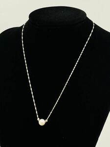 k10ホワイトゴールド パール ネックレス 10金 アクセサリー WG 真珠 サイズ約7mm チェーン長約40cm 重量約1.19g 