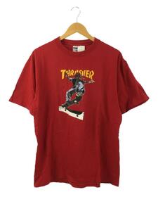 THRASHER◆Tシャツ/L/コットン/RED/無地