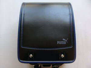 現状お渡し　中古ランドセル（黒色 × 青色）美品　プーマ　日本製　セイバン　サイドフック欠損　大きなダメージなし