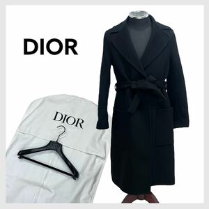 高級 ガーメント付き Christian Dior クリスチャン ディオール オブリーク ダブルフェイス ウールコート レディース 110M36A1375