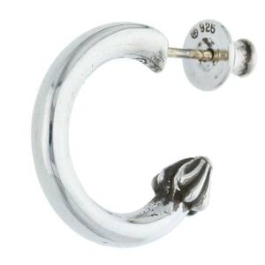 クロムハーツ Chrome Hearts HOOP PLAIN/プレーンフープ シルバーピアス 中古 NO05