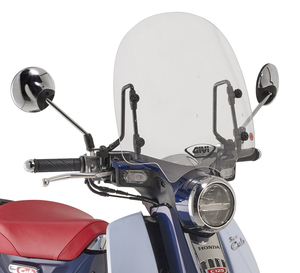 【送料込】GIVI(ジビ)Honda Super Cub C125 ウィンドスクリーン クリア【1168A】+ 専用取付ステーKIT【A1168A】スーパーカブC125