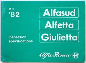 ALFASUD,ALFETTA,GIULIETTA Inspection specifications 