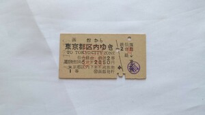 ▲国鉄・異級▲函館から都区内ゆき乗車券▲A型硬券昭和41年