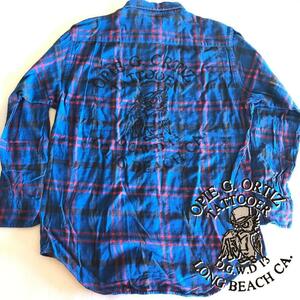 ◎Long Beach dub allstars【Opie Ortiz】長袖ネルシャツ　90s Vintageボディー／L・ USA・WINDSOR SHIRT チェック柄 Sublime