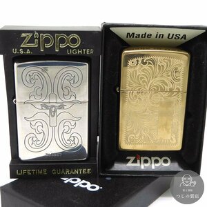 1円～ まとめて2点 zippo USA ジッポー オリエンタル アスベスク 箱 ライター 美品 ◆送料600円(近畿)～◆～4/2(火)終了 質屋-9519