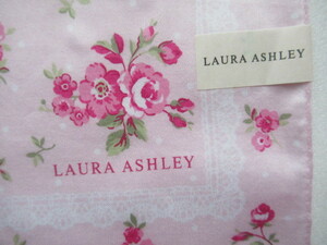 新品★ローラアシュレイ★大判ハンカチ★ピンク★きれいなバラ・レース柄・ドット★LAURA　ASHLEY