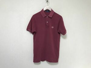 本物フレッドペリーFREDPERRYコットン半袖ポロシャツメンズミリタリービジネススーツアメカジサーフピンクM日本製ゴルフ