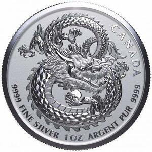 [ご紹介いたします!] カナダ造幣局2019ラッキードラゴン ハイレリーフ5ドル純銀貨カプセル入 インフレ・デフレにも強いコイン収集をお勧