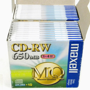 ★ maxell マクセル / CD-RW 650MB くり返し記録用 1-4倍速対応 / 20枚（7mm厚ケース）【10枚入×2箱】