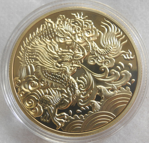 龍と干支 記念メダル コレクションコイン 24KP 1oz 1オンス 金貨 日本 中国 十二支 プレゼント 縁起品 ボールマーカー
