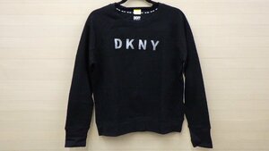 E439-41633 DKNY ダナキャラン ニューヨーク トレーナー US/S JP/M ブラック トップス