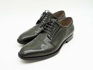 ◇【Dior HOMME ディオールオム】プレーントゥ レースアップ レザーシューズ ダークグリーン 39